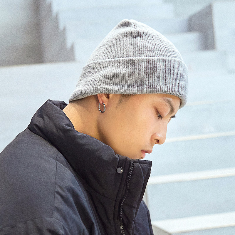 毛线男士冬季冷帽潮牌日系冬天保暖棉帽秋冬帽子