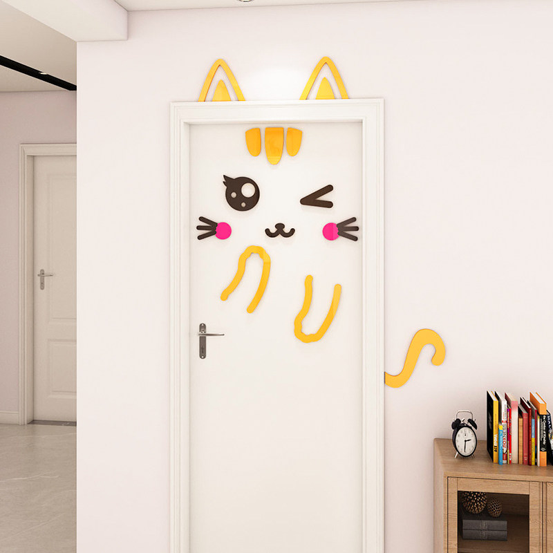 幼儿园早教卡通门贴教室环创墙面装饰3d立体墙贴