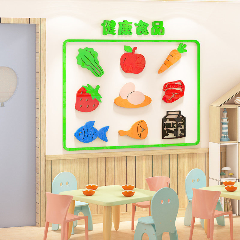 幼儿园食品安全环创主题墙面装饰早教大厅走廊教室墙贴