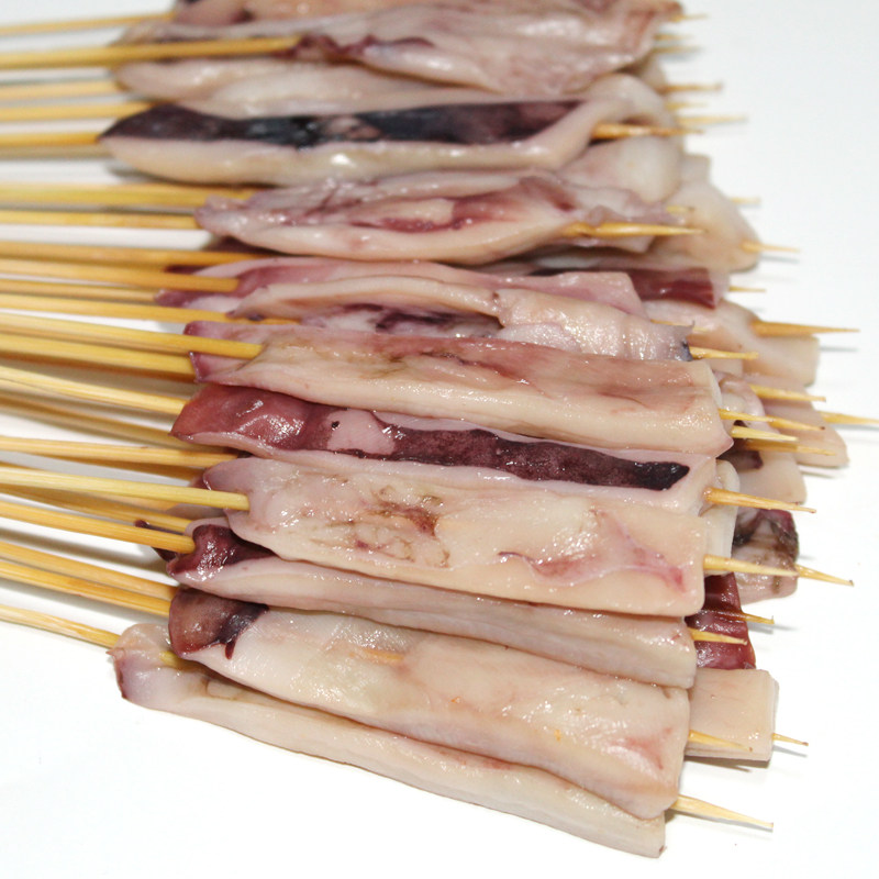 鱿鱼肉串 真鱿鱼 10串/把 2000串 铁板鱿鱼串鸭来哒老六网红小串