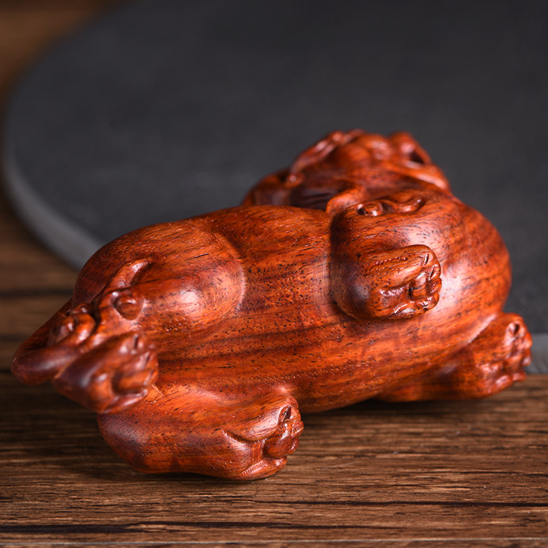 摆饰玄同血檀汉代貔貅摆件木雕木雕工工艺工艺品木雕