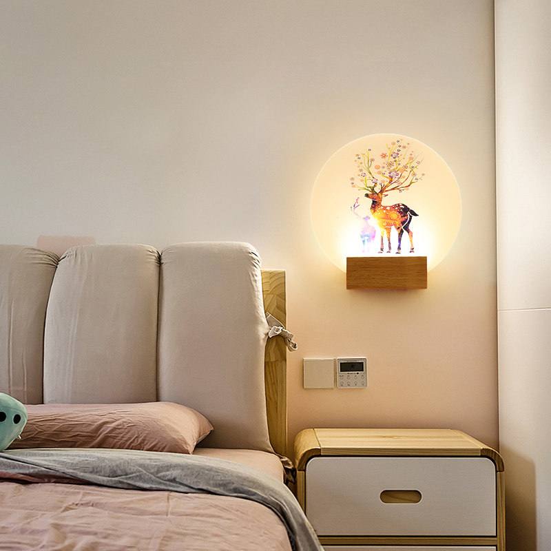 北欧壁灯卧室简约现代床头头灯创意美式客厅壁灯