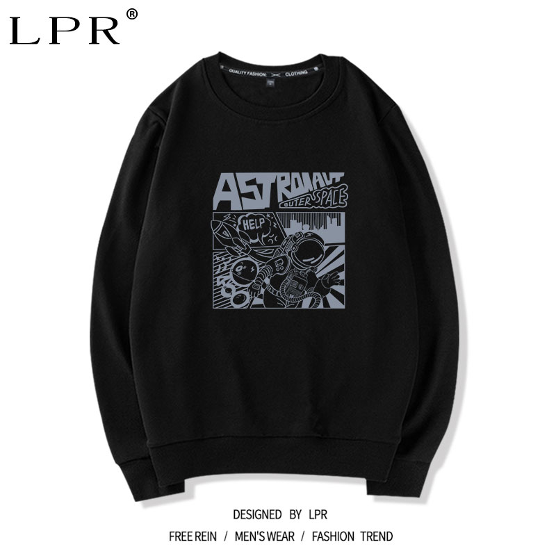 宇航员vintage纯棉卫衣男士潮牌宽松ins圆领大码2022新款春季外套