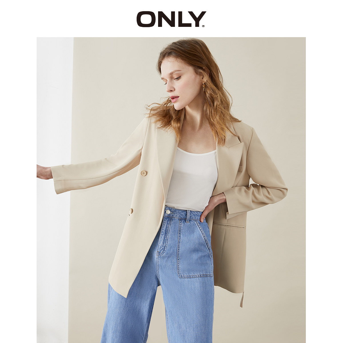 only2020冬季新款chic气质宽松休闲薄款西装