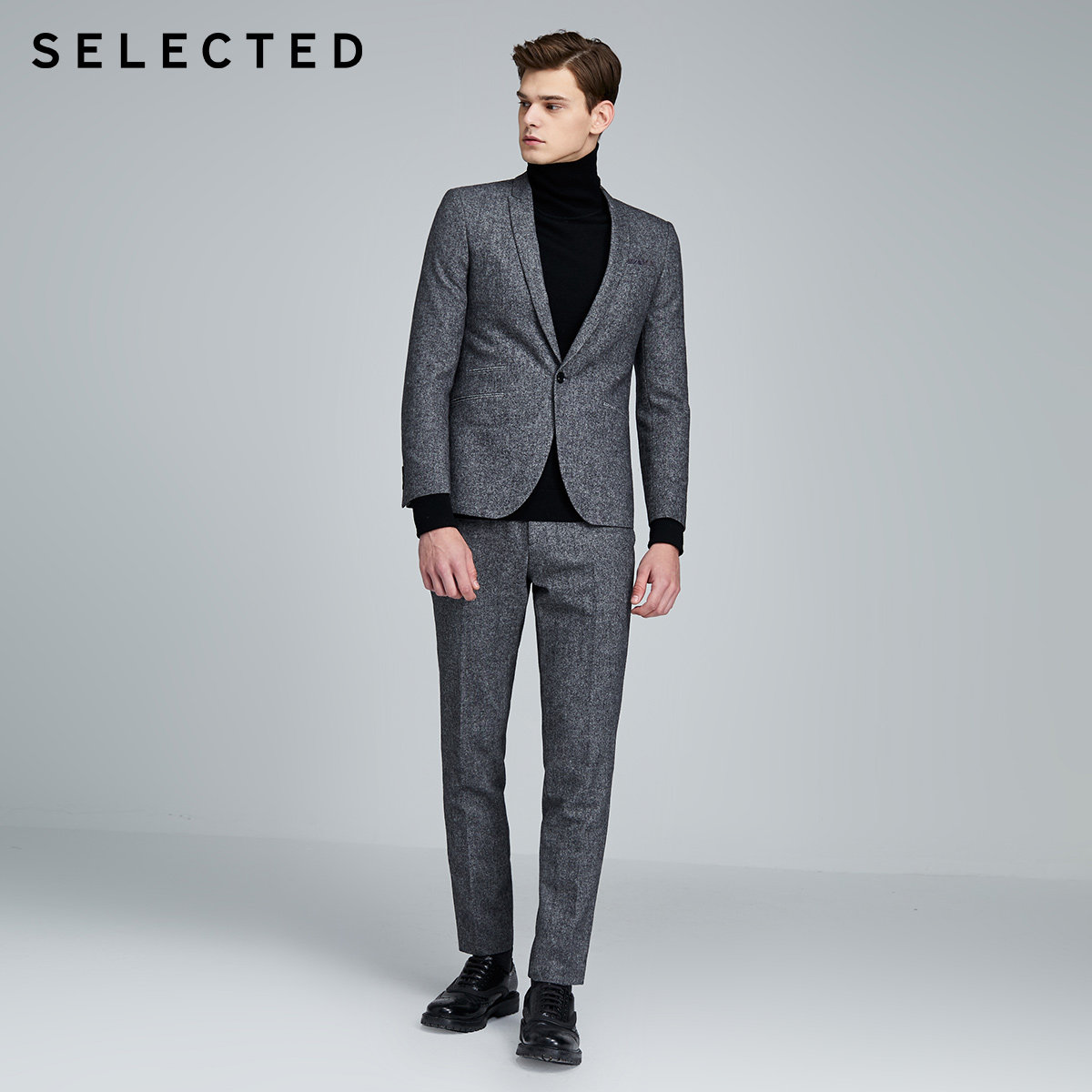 selected思莱德新含羊毛潮帅修身商务休闲西装外套男s|419472514