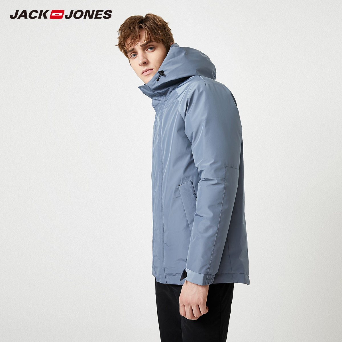 jackjones杰克琼斯冬季男士连帽宽松运动百搭羽绒服外套羽绒服