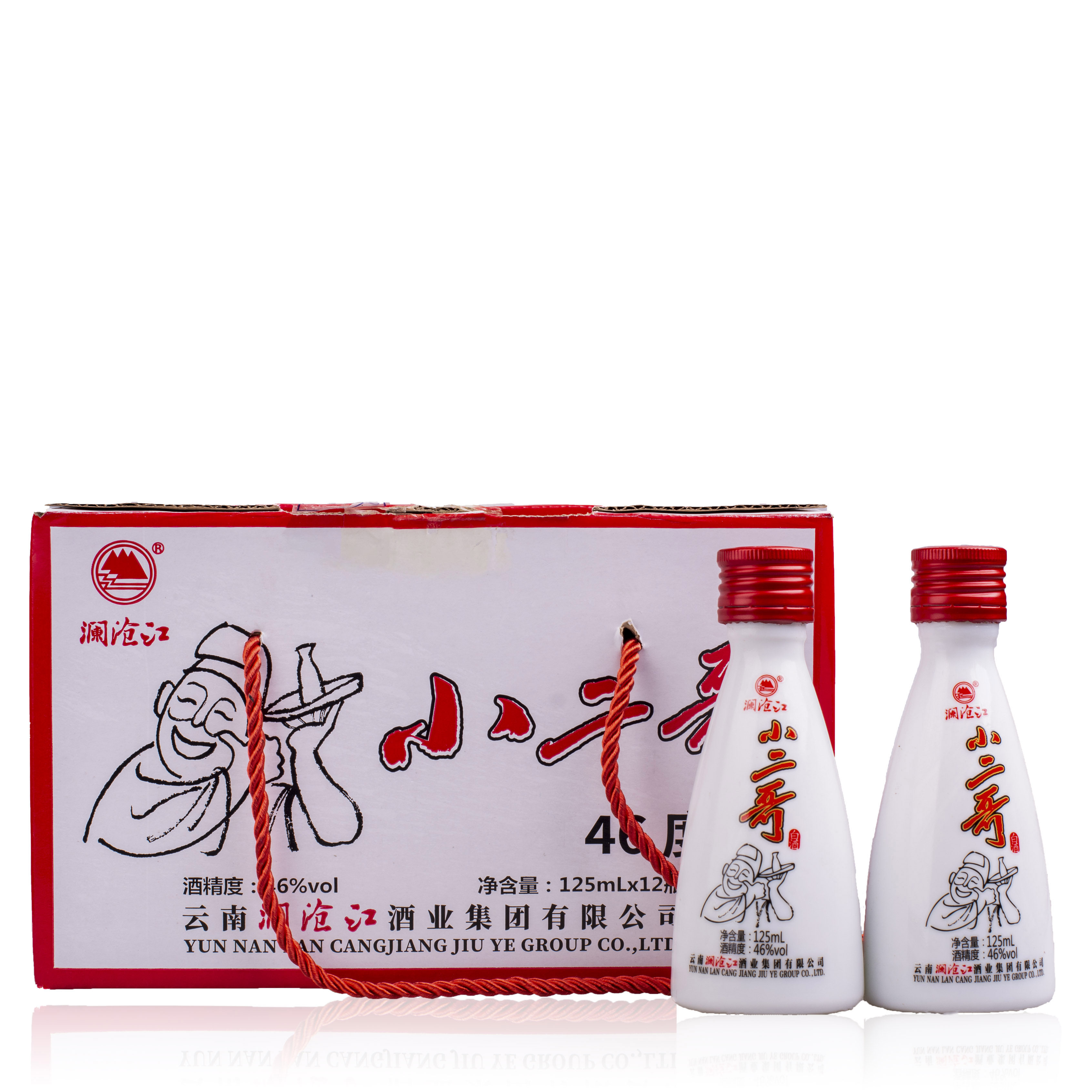 云南正宗澜沧江46度整箱瓶装小曲清香香型小二哥国产白酒