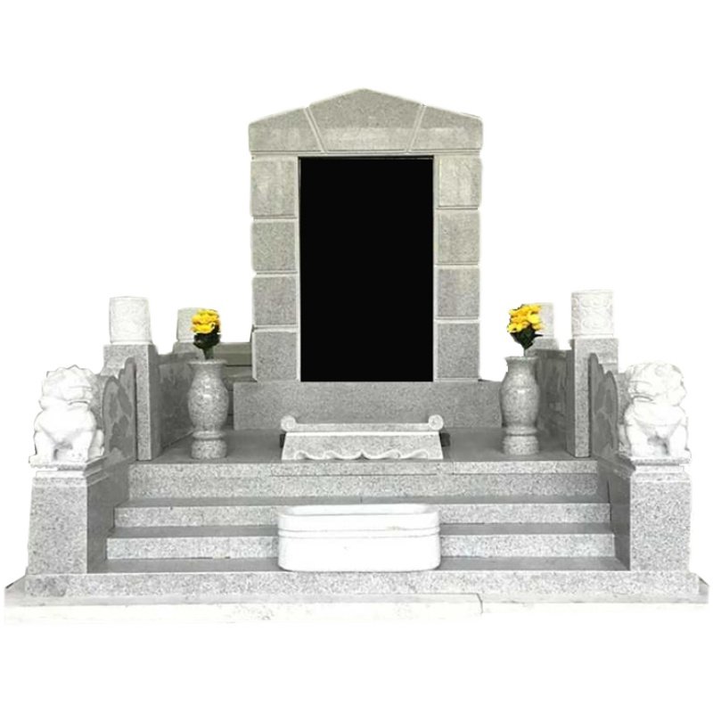 墓碑定制花岗岩大理石农村土葬石碑家用高档双人石雕