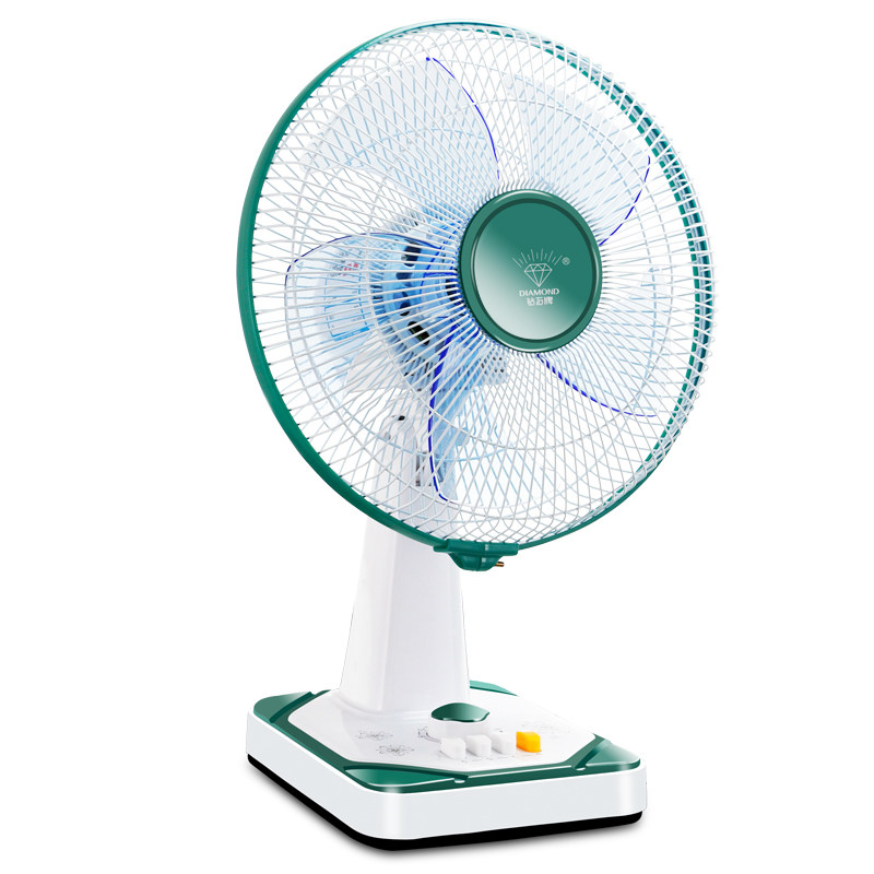 钻石牌电风扇 12寸摇头台式家用静音电扇办公室学生床上16寸台扇
