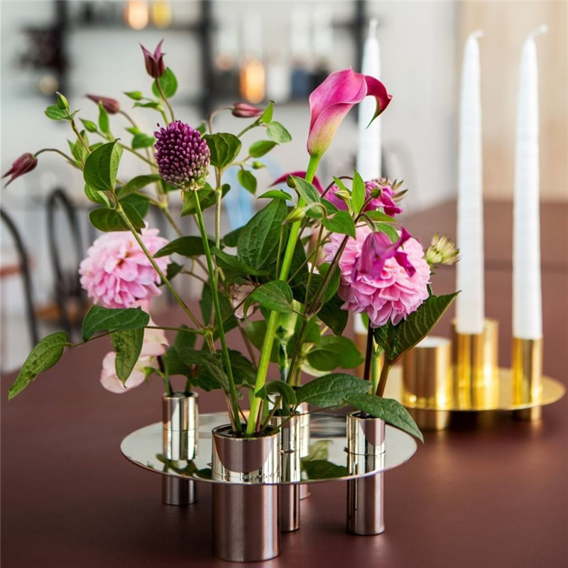 瑞典进口klongawa插花花花烛台两用黄铜装饰烛台