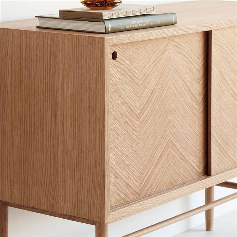 丹麦hubsch橡木边柜餐边柜斗收纳储物柜木色自然家用办公储物柜