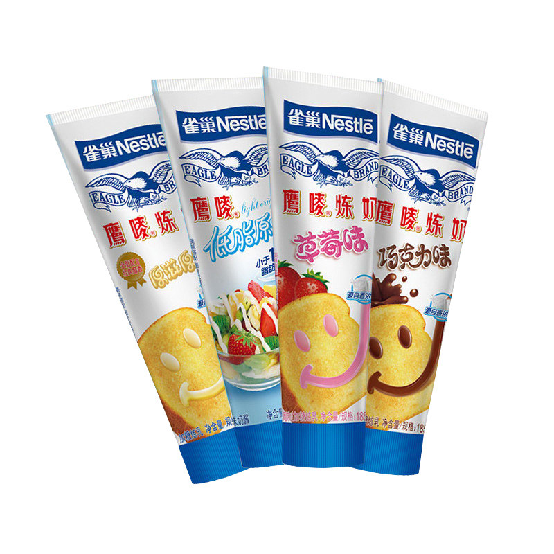 雀巢鹰唛炼奶185g3支原味草莓巧克力早餐甜点奶精炼乳