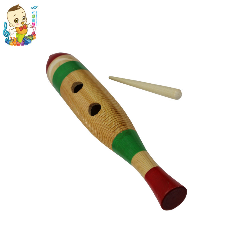 鱼蛙专业新品音乐教具迷你刮胡刮棒木鱼梆子打击乐器