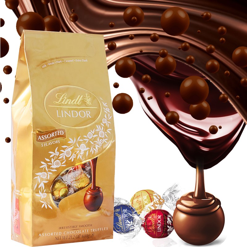 lindt瑞士莲巧巧克力软心600g牛奶礼盒进口lindor巧克力制品