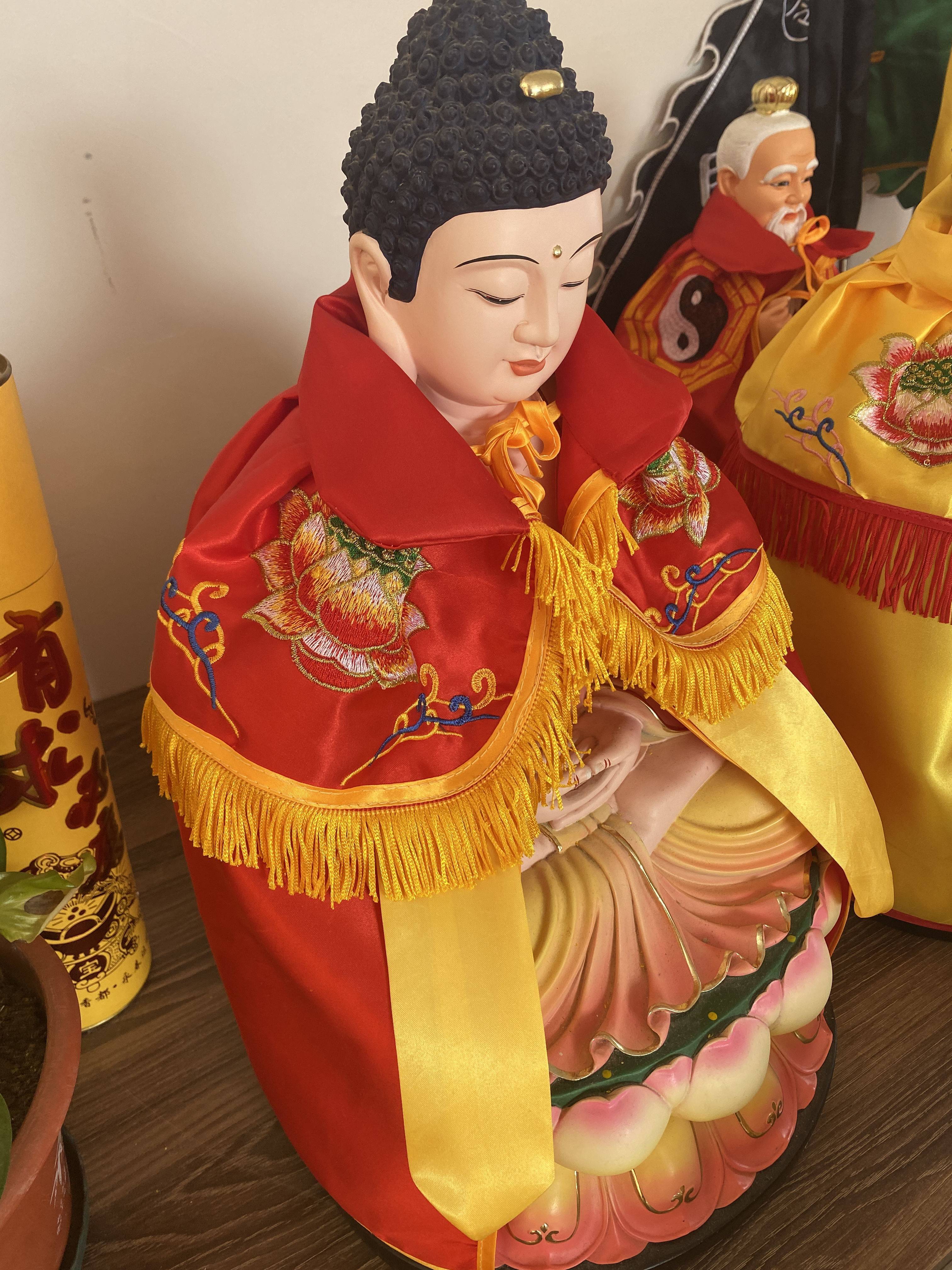 佛像刺绣佛袍披风神像文殊财神衣服王财神来地刺绣