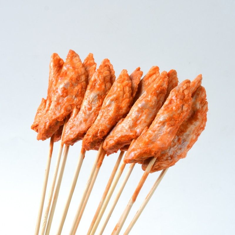 网红鸡翅尖小串油炸烧烤小肉串商用半成品批铁板小串鸡翅串1000串