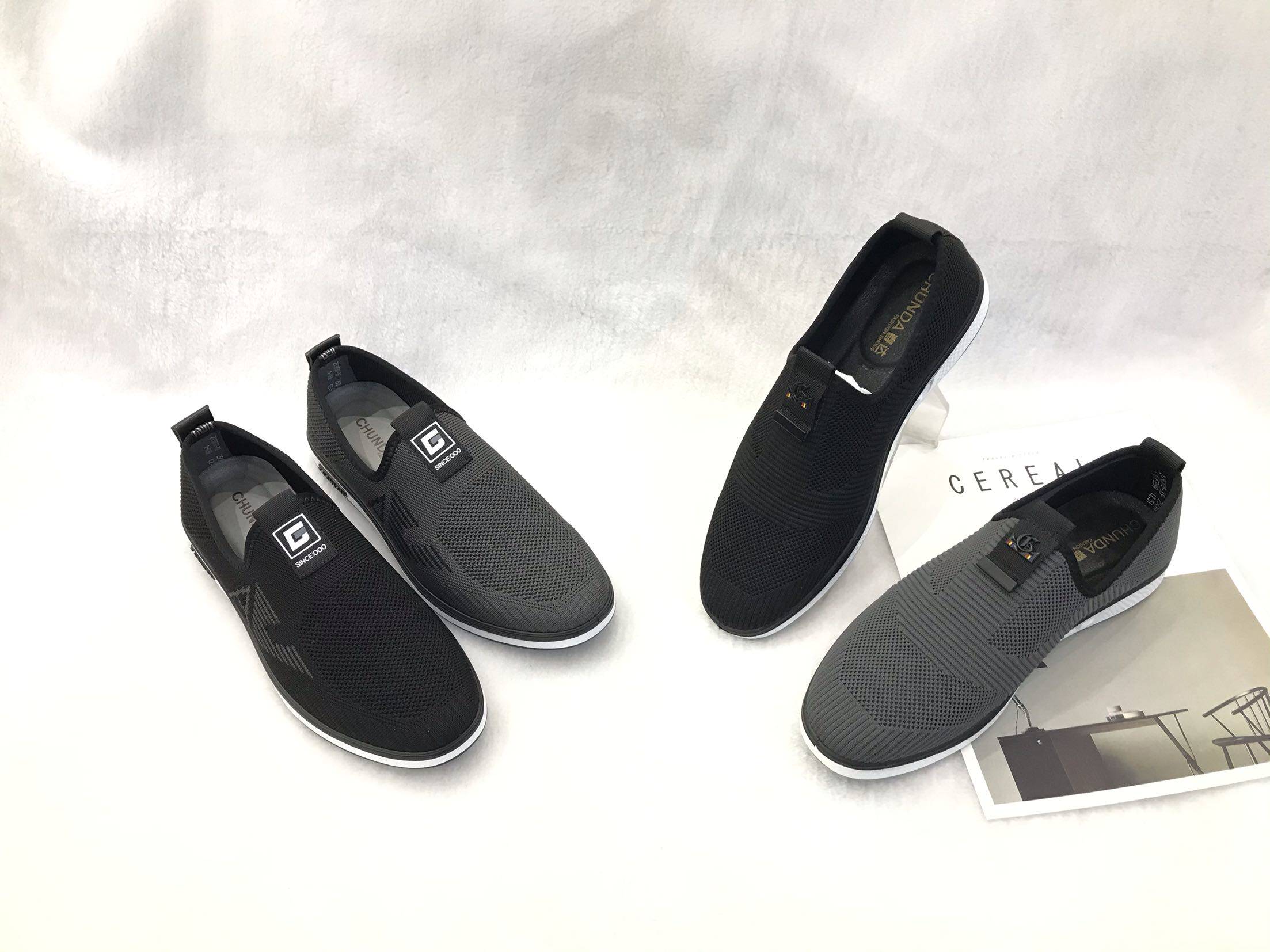 春达男鞋2021夏季透气休闲双层网面运动鞋一脚时尚休闲鞋