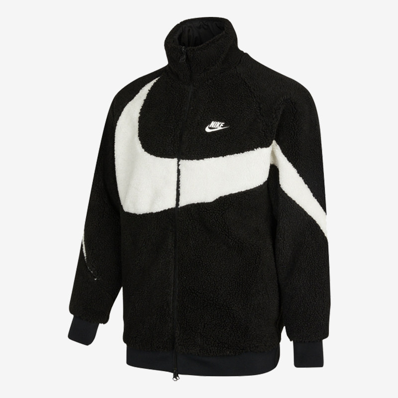 nike耐克外套swoosh冬季新款男子羊羔两面立领运动茄克