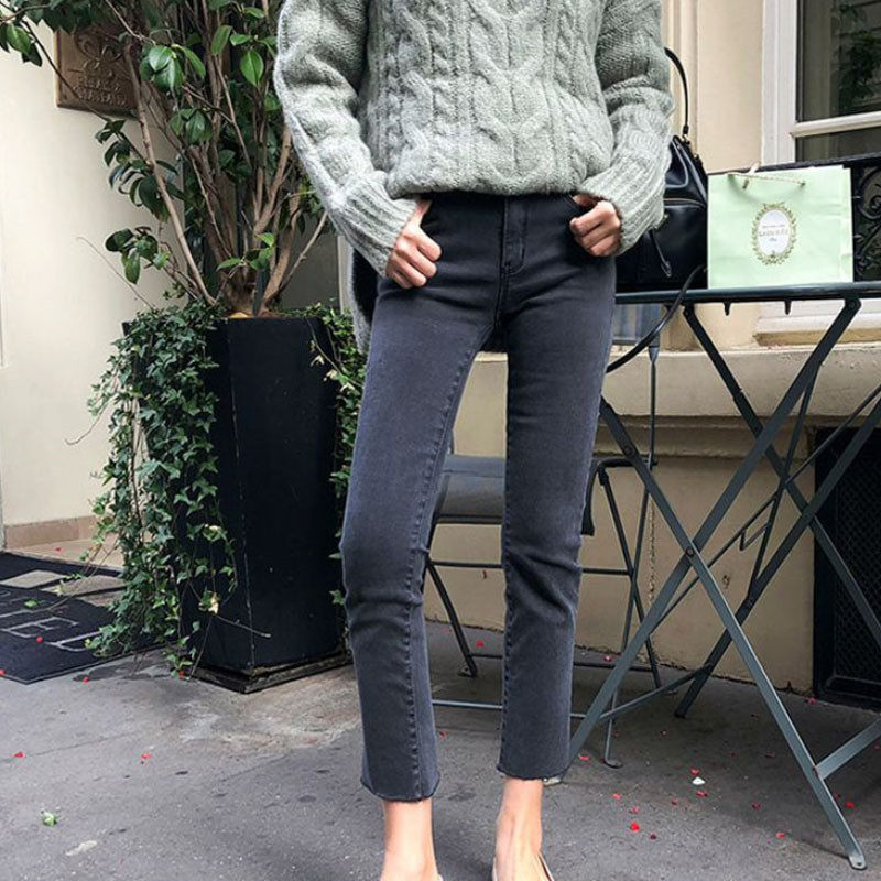 大码九分mm大腿适合弹力筒裤高直大码女装