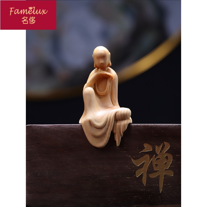 新中式中式黄杨木雕无相观音佛像摆件禅意家居摆件