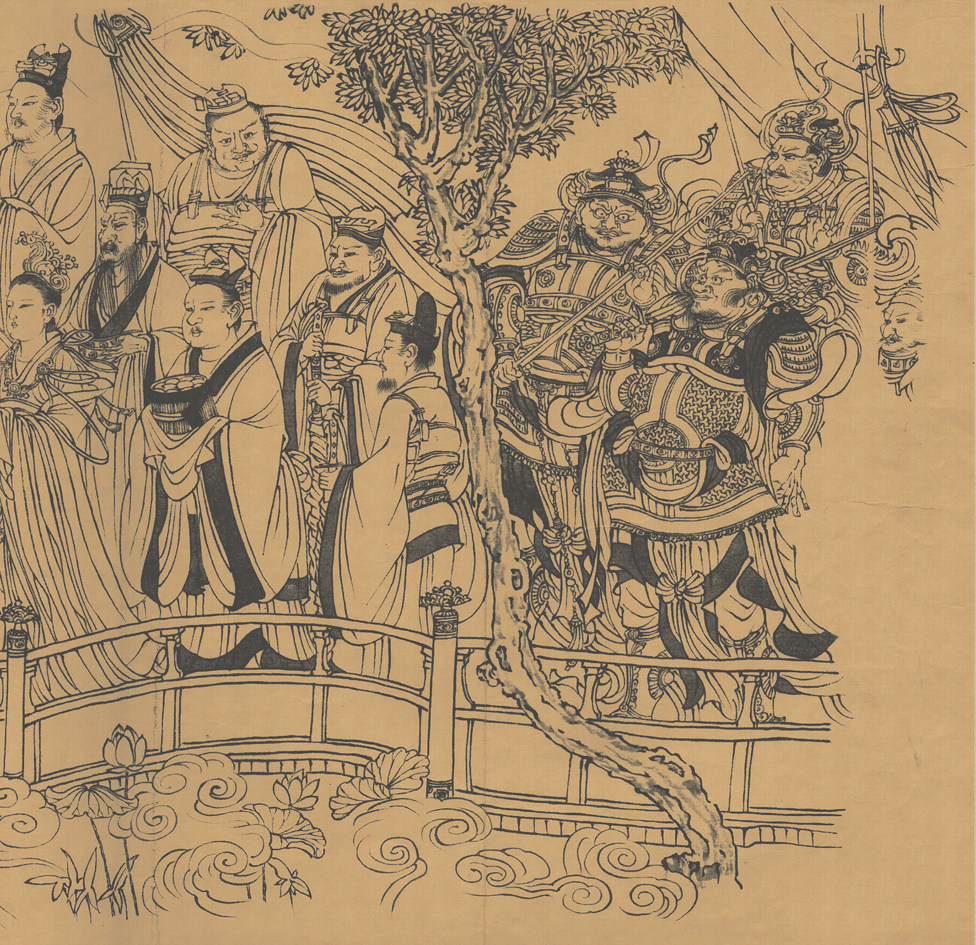 吴道子八十七神仙白描人物手卷国画临摹古画名画国画