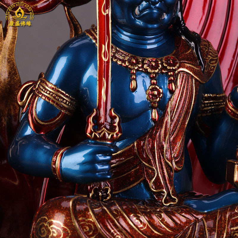 不动明王佛像摆件纯铜属鸡本命佛家居供奉不动尊菩萨铜像彩绘