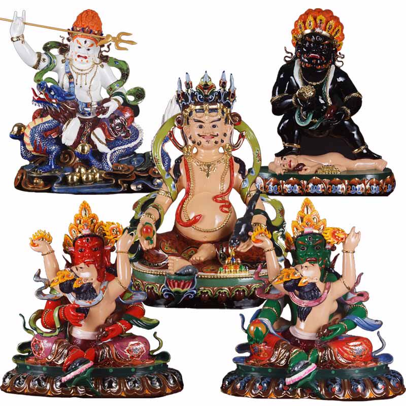 财神16寸五路佛像西藏招财招财树树脂摆件黄白摆件