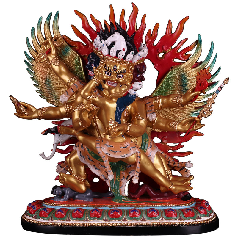 佛像马头明王护法神像三面金刚密宗彩绘用品摆件