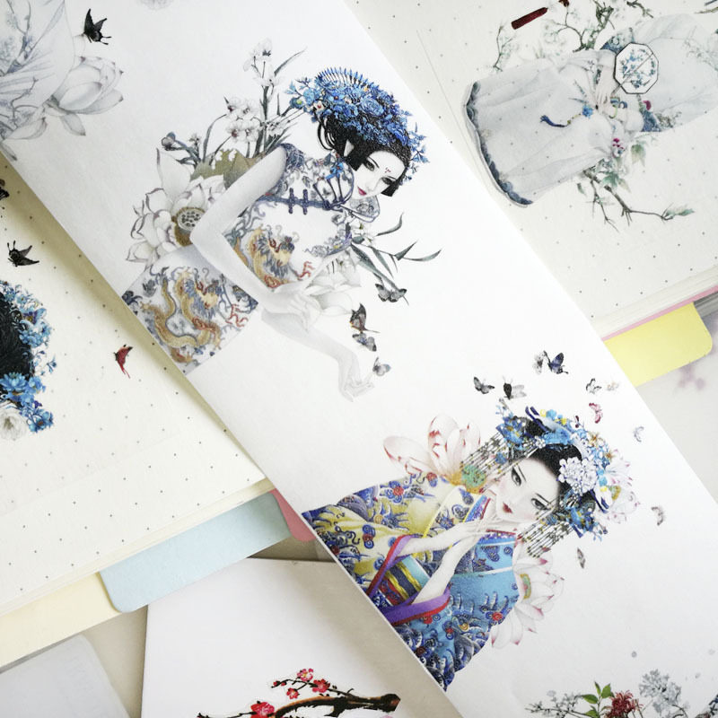 yooy游氧特油胶带云裳明清古风美人华服diy和纸胶带