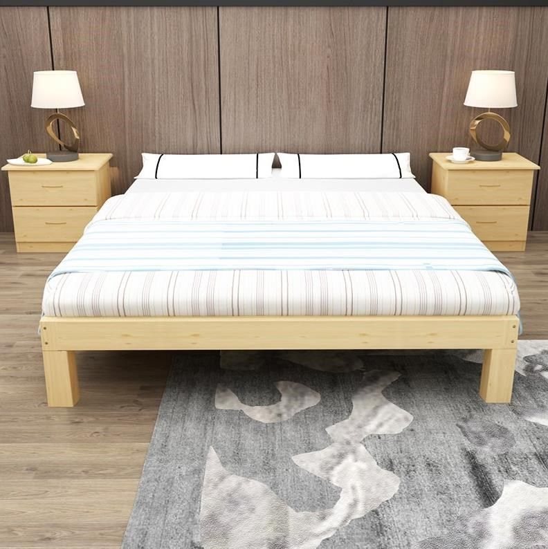 卧室客房床架板床实木木床无靠靠背15m18m20m单人床实木床