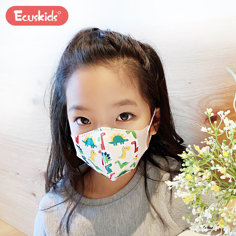 日本ecuskids儿童口罩小学生3d立体透气防尘防护罩婴童防护