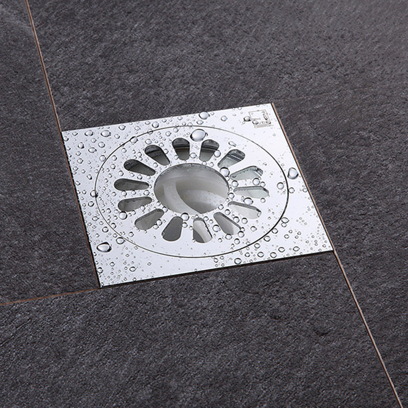 防臭潜水艇地漏全铜干湿区通用太阳花面板漩涡排水地漏