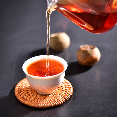 天福茗茶匠心茶广东新会小青柑普洱茶熟茶散茶云南罐装150g