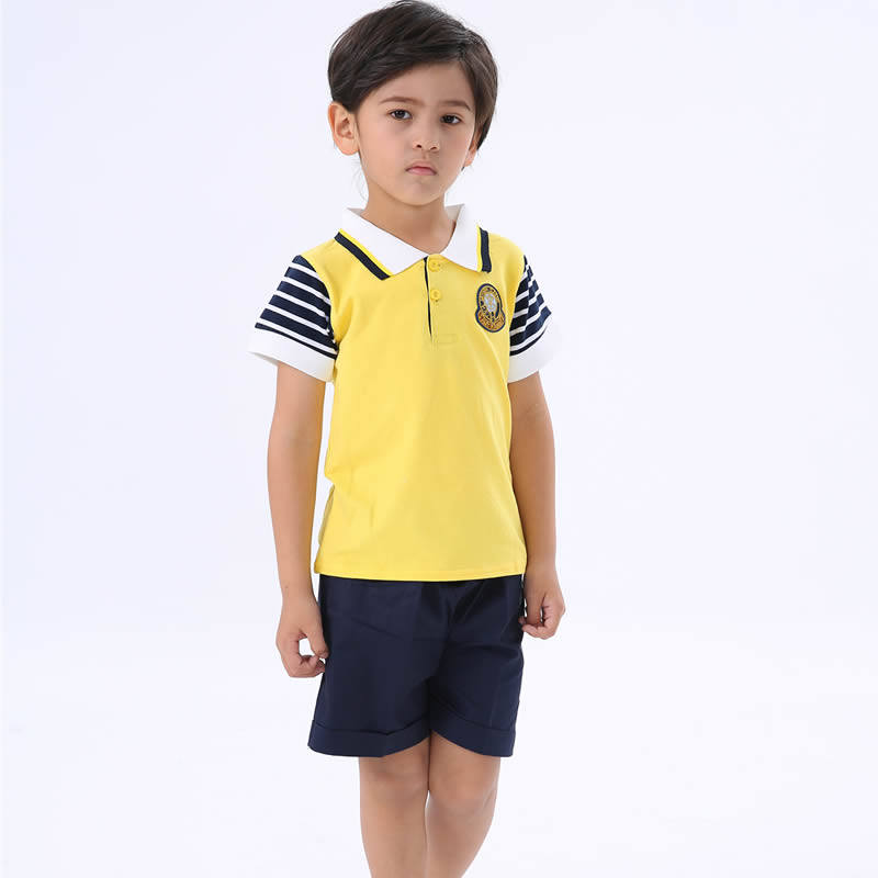 小学西安市实验夏季男女校服英伦学院短袖polo校服