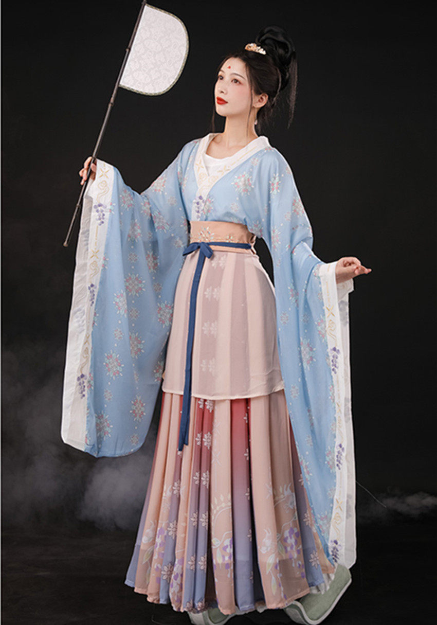 襦裙汉服女齐腰飘逸南北朝古装大袖学生清新日常汉服