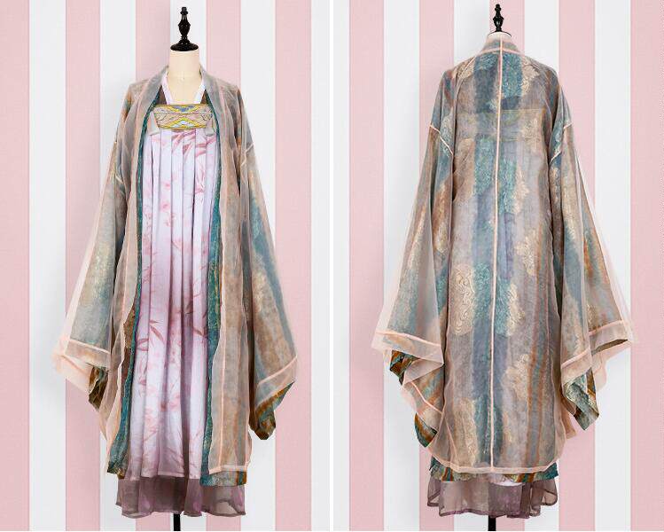 长生殿-司南阁传统汉服女对襟唐制齐胸襦裙写真织金大袖衫 秋冬款