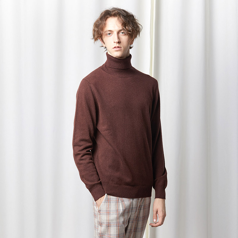 思诺芙德羊绒衫男套头毛衣高领针织衫长袖秋冬季打底衫山羊绒男装