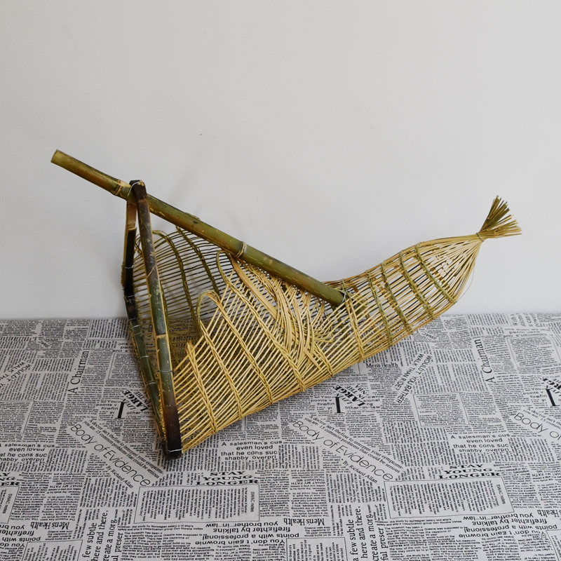 手工竹编捕鱼笼酒店餐厅装饰道具竹灯罩中式艺术客厅摆件鱼篓新款