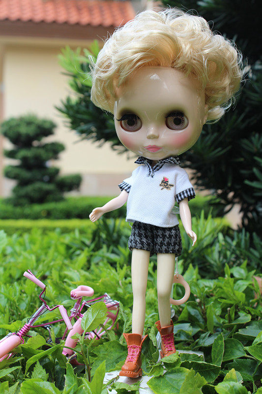 blythe小布布娃娃男孩浅金短发裸娃关节素体塑料娃娃