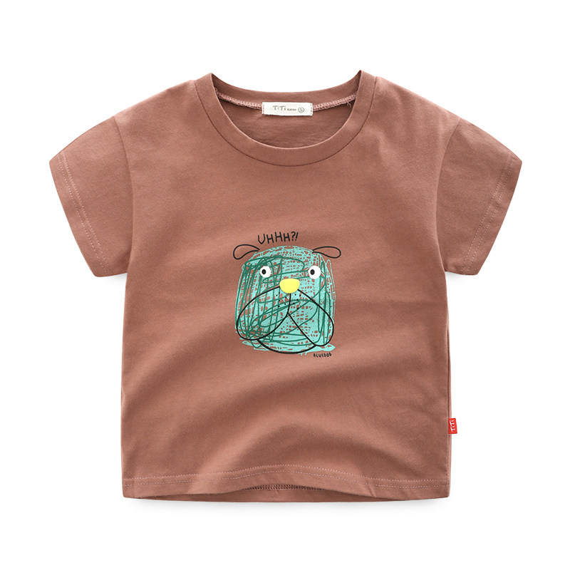 小童卡通短袖t恤宝宝夏季上衣 童装2019新款女男童半袖体恤衫儿童