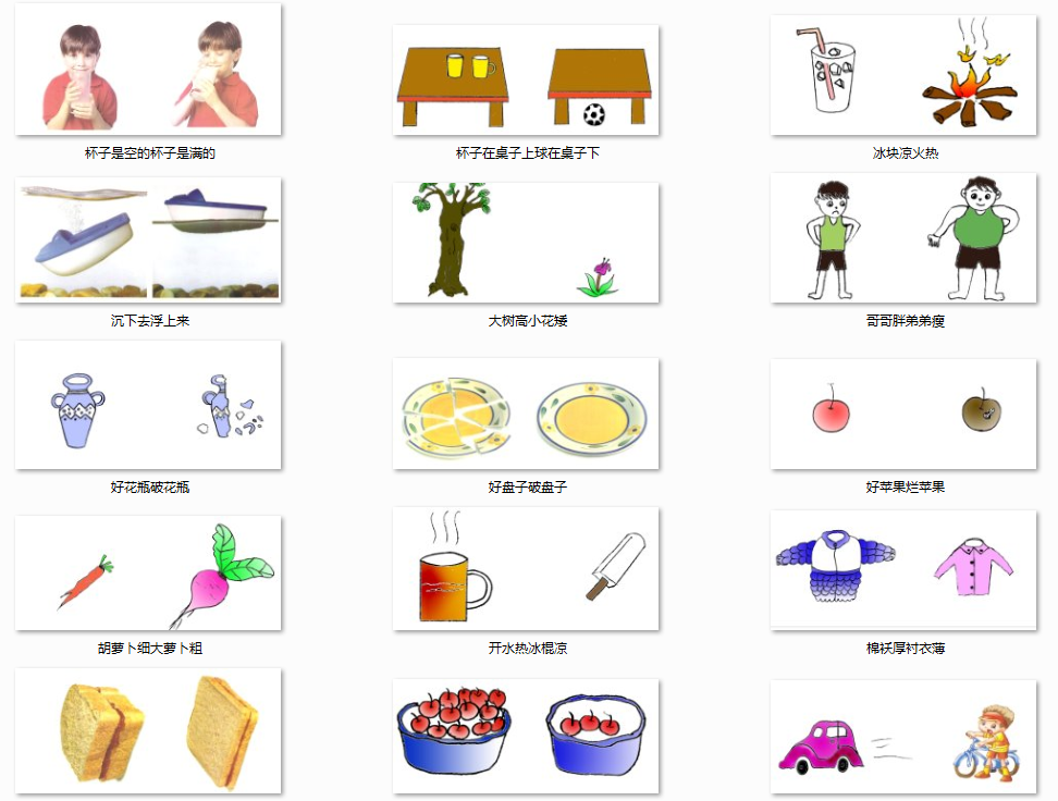 比较分辨好坏自闭症孤独症儿童康复训练卡片认知早教闪卡