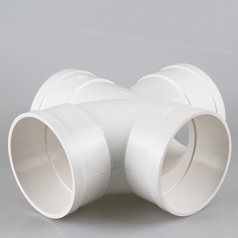 110pvc排水管平面四通pvc水管管件配件直销upvc管