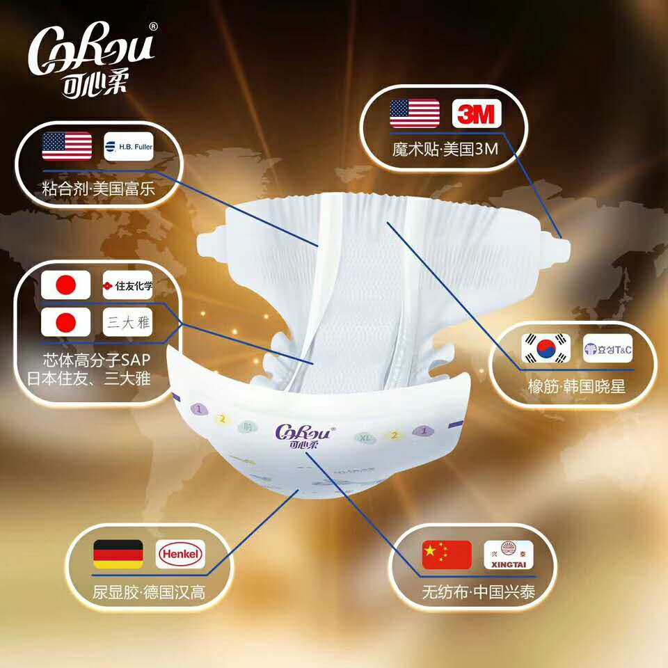 可心柔尿不湿纸尿裤婴儿宝宝超薄透气干爽亲肤纸尿裤