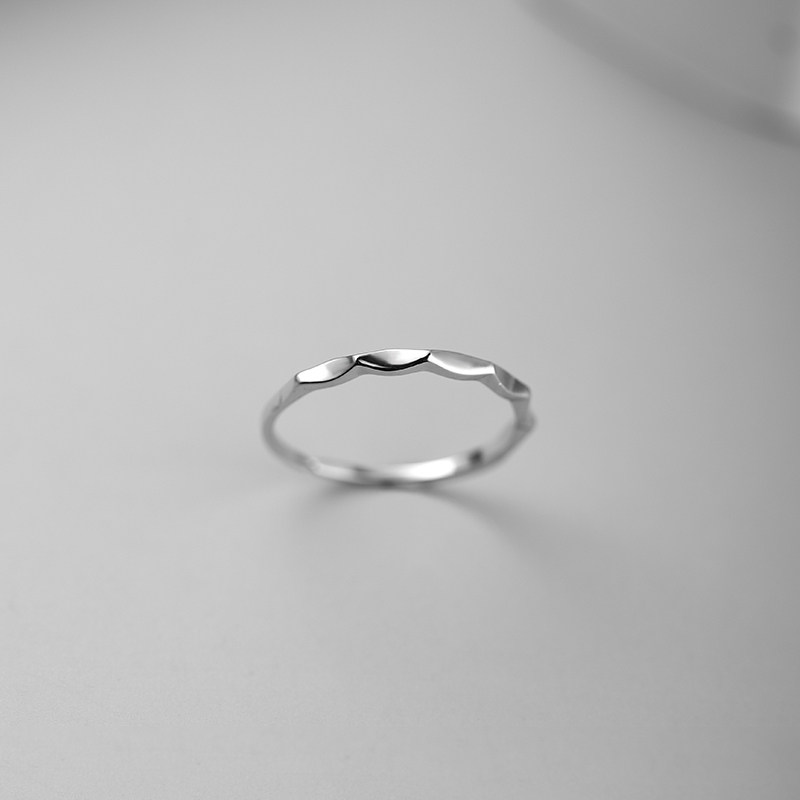 菱形纯银戒指小众设计高级单身食指可调调节戒指