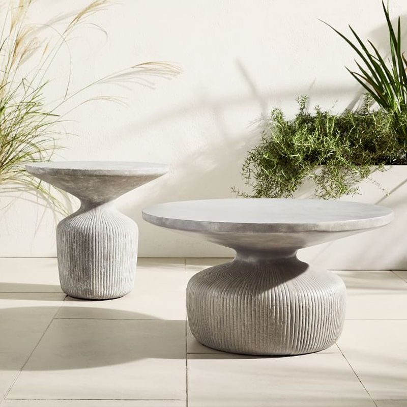 设计师专业定制样板间客厅创意个性鼓形茶几混泥土水泥咖啡桌