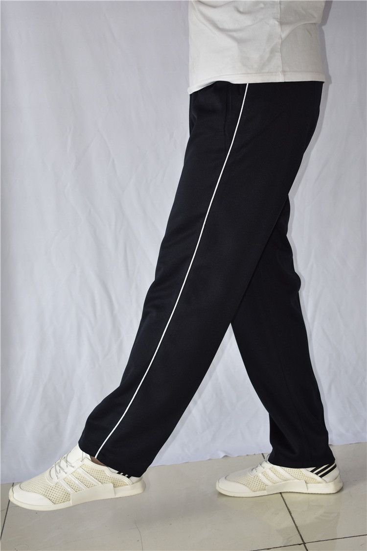 校服黑色裤白运动小学生初中高中生男女女校订制运动长裤