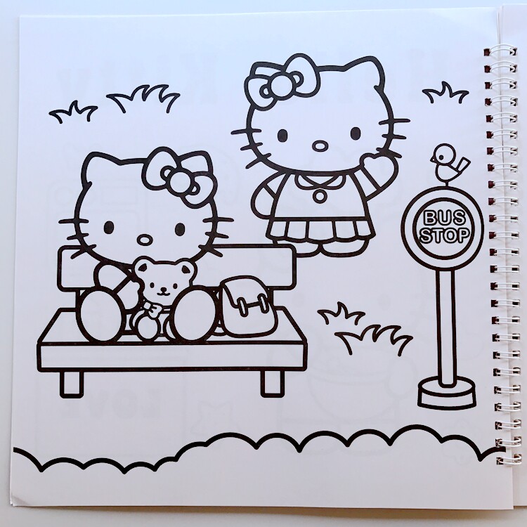 凯蒂猫hello kitty可爱小猫咪卡通女孩儿童填色本涂色本画画本书