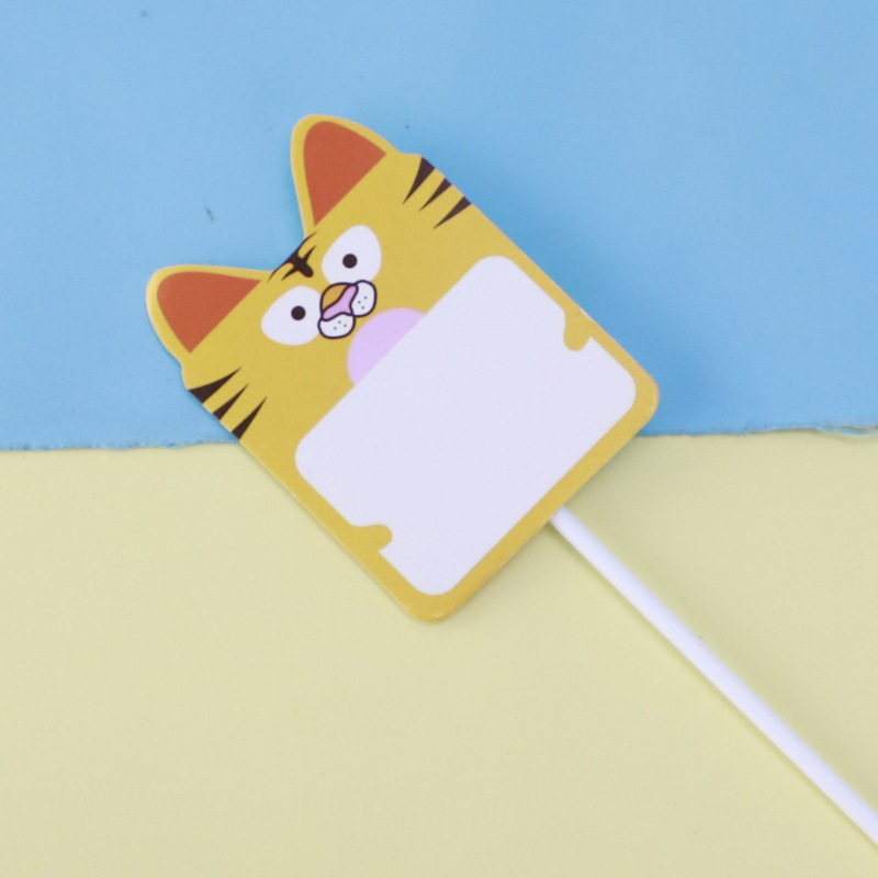 生肖卡通写字插件儿童生日森林小动物空白可写字插卡蛋糕装饰插牌