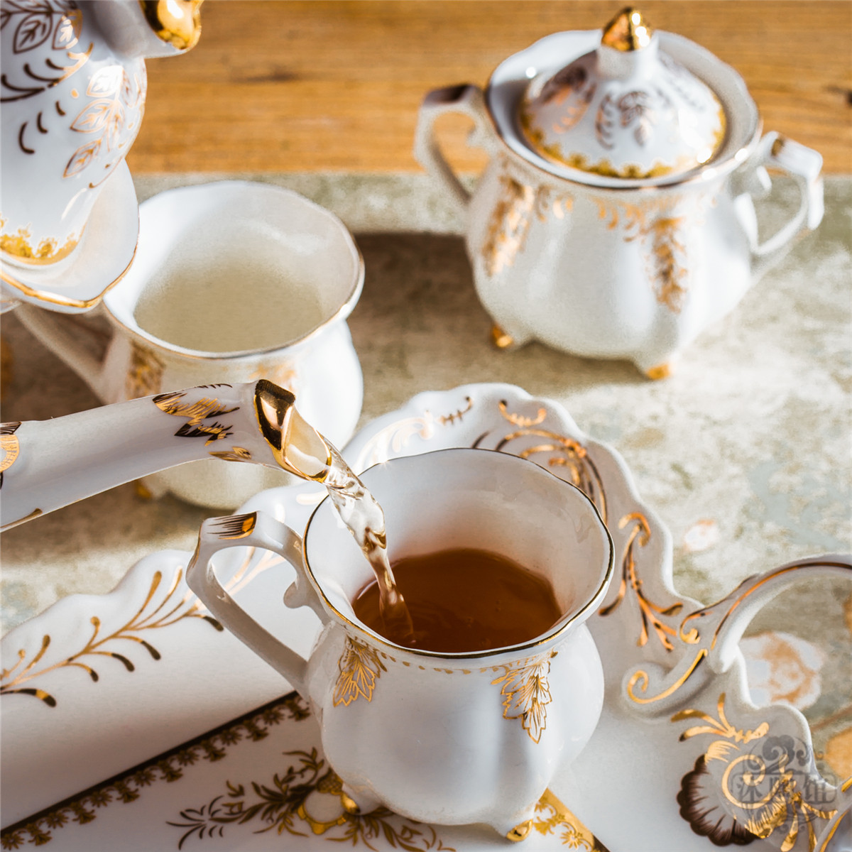 陶瓷咖啡具带托盘欧式茶具英式下午茶茶具茶壶茶杯咖啡杯套装送礼