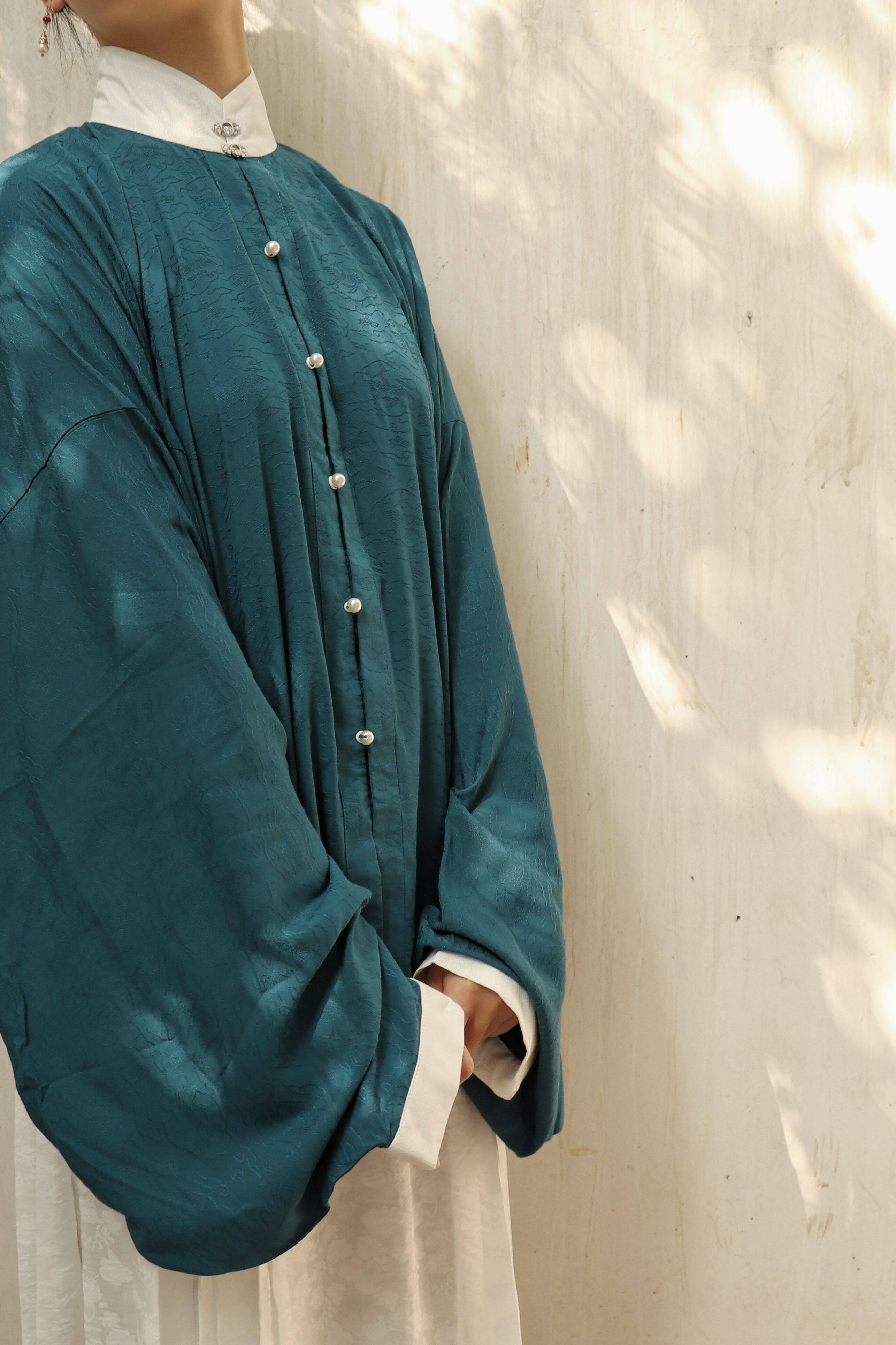 裳裳者华松花春秋汉服日常明立领竖领翻领对襟汉服